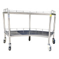 Medical Two-Layer Stainless Steel Treatment Cart Emergency Trolley